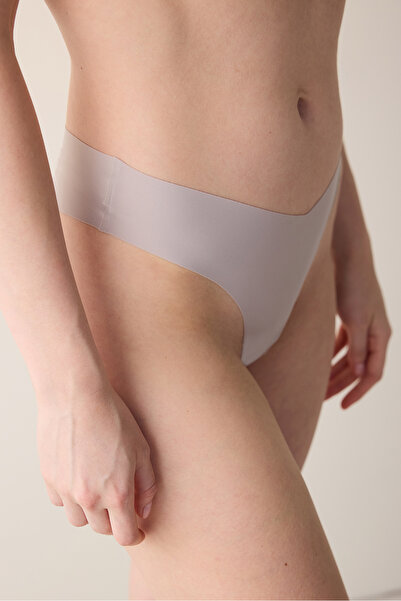 Penti Invisible Laser Cut V Cut Gray Brazilian Panties