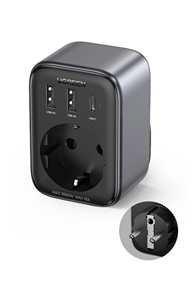 Ugreen Υποδοχή τοίχου 30w Gan Fast Charger 2*usb And Type-c με προστασία από ...