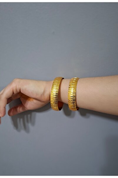 teknotrust İmitasyon Bilezik 22 Ayar Altın Kaplama 1.5 Cm Düz Çizgi tek Adet ...