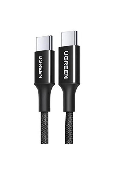 Ugreen USB-C 100W 5A QC PD Örgülü Hızlı Şarj Kablosu, 1 Metre, Siyah, 65249