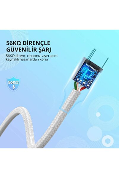 Ugreen USB-C Male to USB 2.0 Male Cable Aluminum Braid 3m - Silver