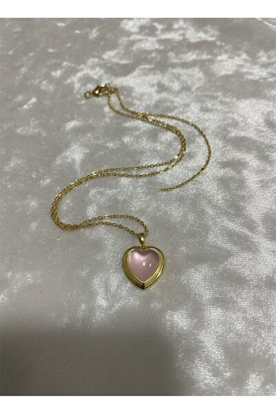 Kokoş قلادة فولاذية بتفاصيل ذهبية ووردية