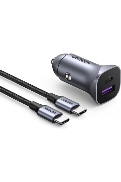 Ugreen Pd 30w 22.5w Type C Usb Alüminyum Araç Çakmaklık Şarjı