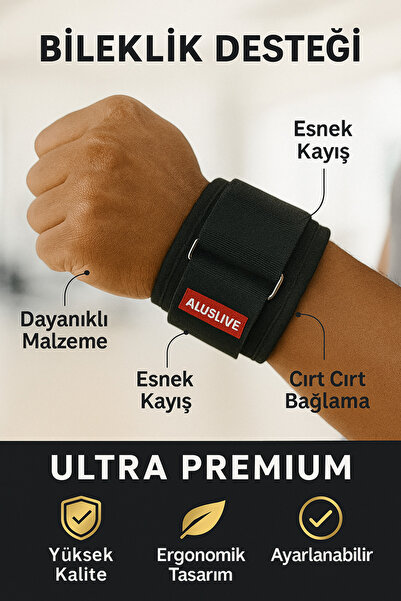 ALUSLİVE Ayarlanabilir Standart Bileklik Bilek Destekleyici Sporcu Bilekliği....