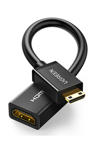 Ugreen Mini HDMI Erkek - HDMI Dişi Adaptör Kablo 22 cm, Siyah, 20137