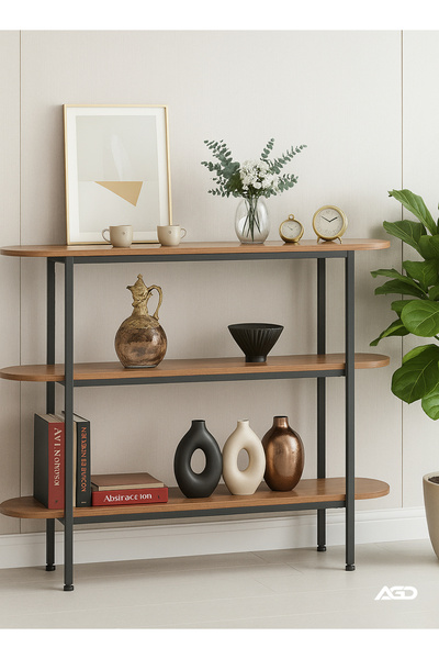 AGD 3-Tier Multipurpose Console Table for Living Room, Office, Entryway, Sofa Table
