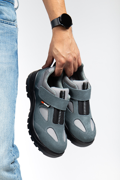 e&e Mekap 157 S1 Cırtlı Hakiki Süet Deri Hafif Rahat Yazlık Çelik Burunlu 35 - 48 Numara İş Ayakkabısı