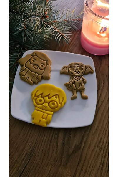 just3dprintings مجموعة هاري بوتر مكونة من 3 قوالب للكعك والعجين مقاس 7 سم