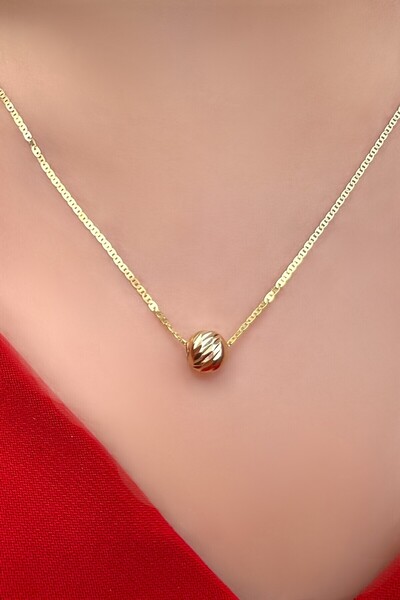 Altınaşkı Dorika Toplu Parlak Zincirli Altın Kolye