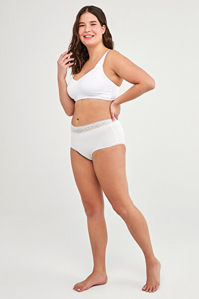 Penti High Waist White Cotton Slip Panties - Beauty