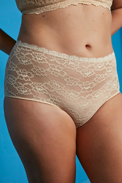 Penti Chiloți Slip Nud Dantela Talie Înaltă - Frumusețe