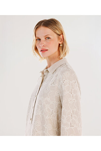 Yargıcı Gömlek Yaka Uzun Kollu Kısa Elbise