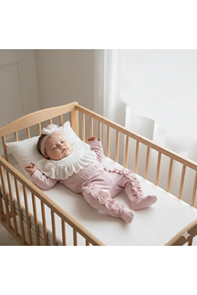 Miniday Baby طقم دانتيل للفتيات الصغيرات مع باندانا، مجموعة من 3 قطع