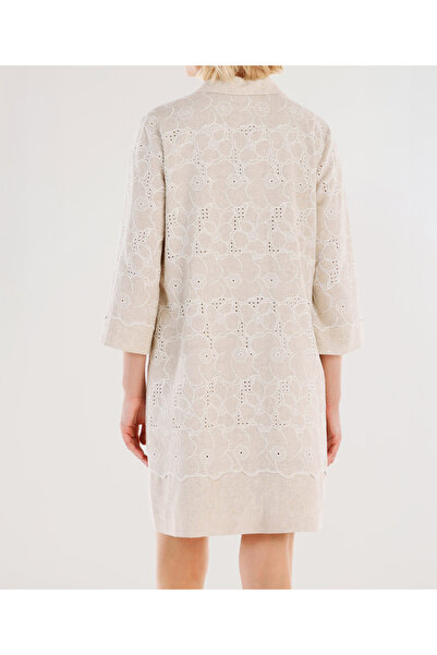 Yargıcı Gömlek Yaka Uzun Kollu Kısa Elbise