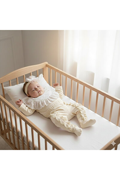 Miniday Baby طقم دانتيل للفتيات الصغيرات مع باندانا، مجموعة من 3 قطع