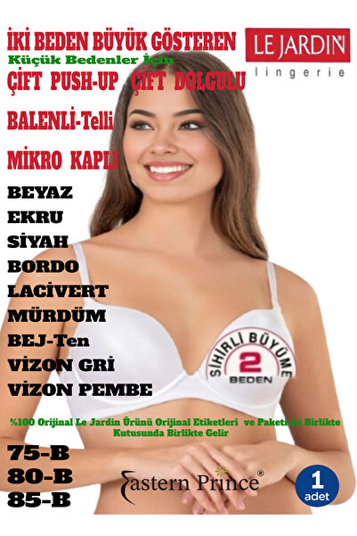 Le Jardin İki Beden Büyük Gösteren Sütyen Çift Dolgulu Balenli Telli Mikro Ka...