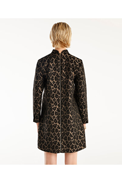 Yargıcı Dik Yaka Cepli Uzun Kollu Kısa Elbise