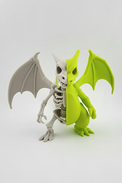 OEM Figurina Dragon Charizard scheletic, 2 culori, 10cm, printat 3D