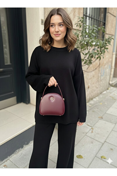 PurpleART حقيبة يد نسائية بقسمين وحزام كروس قابل للتعديل مقاس 17x19 سم