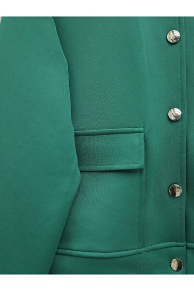 Modamorfo Emerald Metal Skirt Set - Double Pockets and Buttons