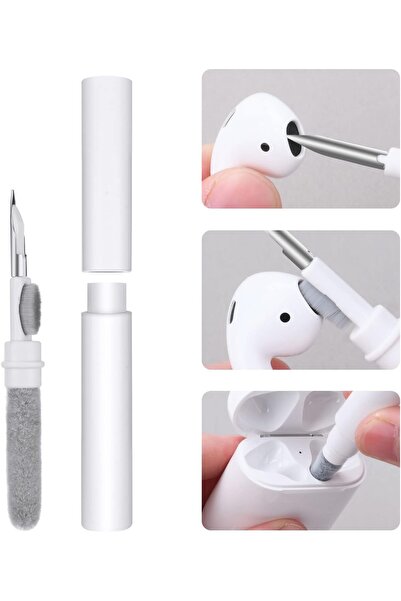 MULTI مجموعة تنظيف سماعات الأذن 3 في 1 من AirPods - إسفنجة + فرشاة + طرف معدن...
