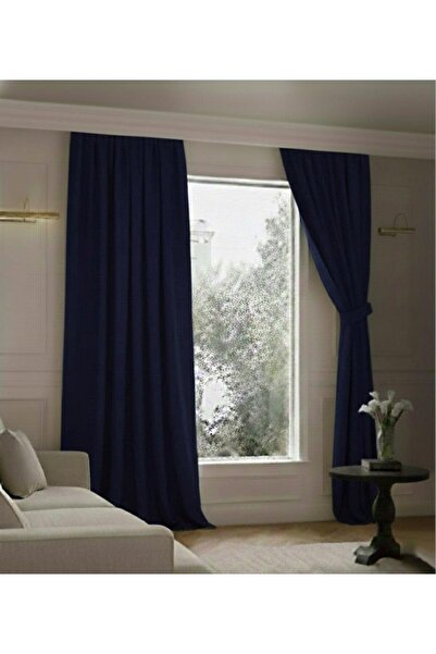 PEREN HOME Blackout Curtain Lightproof Navy Blue Extrafoam Drawstring