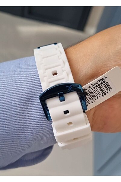 Daniel Klein Beyaz Silikon Kayışlı Mavi Kasa Takvimli Erkek Kol Saati