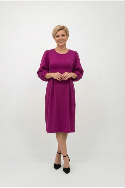 Gorgeaux Dalinda Fuchsia Simple Dress - L(40)