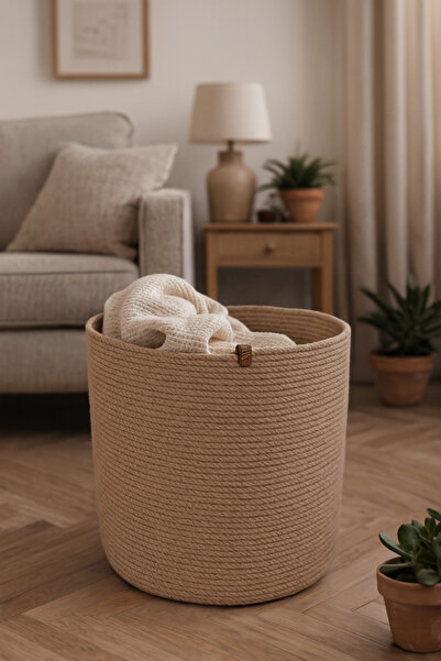 Naspar Hasır Dikişli Sağlam Sepet Saksı Sepet Hasır Jüt Ip Sepet Düzenleyici ...