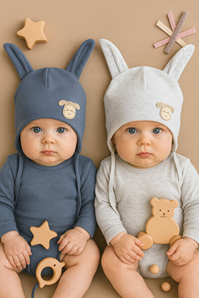 greenmoss 100% cotton twin baby beanie