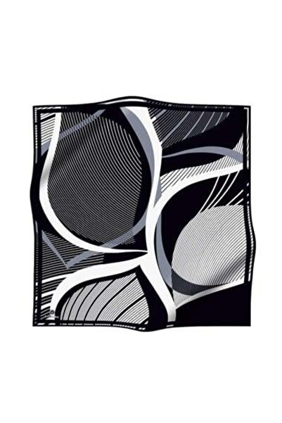 Vissona Μεταξωτό μαντήλι Tivil 60780 - 9 - 0001 - 0002 Μαύρο Γκρι Γεωμετρικό σχέδιο