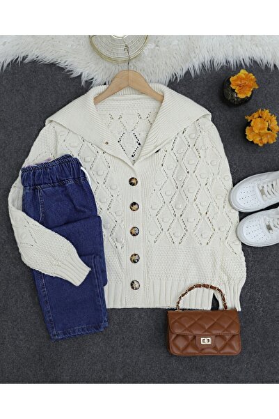 Modamorfo Pompom Shawl Collar Knitwear Cardigan