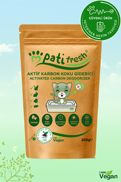 PatiFresh Pati Fresh Doğal Aktif Karbon Kedi Kumu Koku Giderici 200 gr