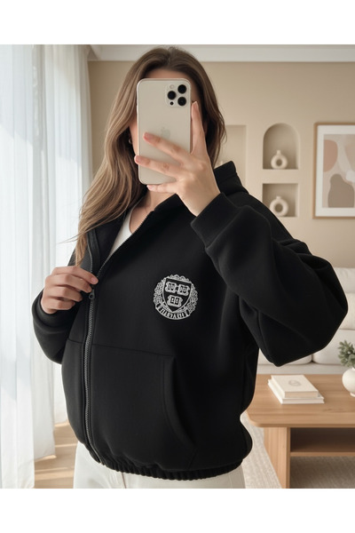 Modamorfo Hooded Sweat with Elastic Skirt and Written