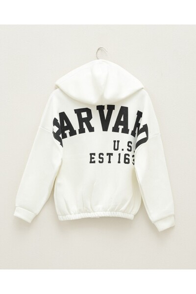 Modamorfo Hooded Sweat with Elastic Skirt and Written