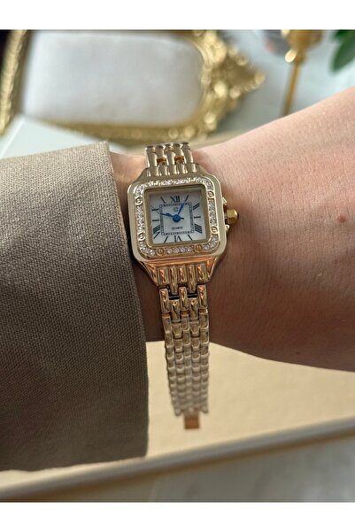 HOUSEKİ ساعة يد نسائية بحزام من القش المطرز بالحجر