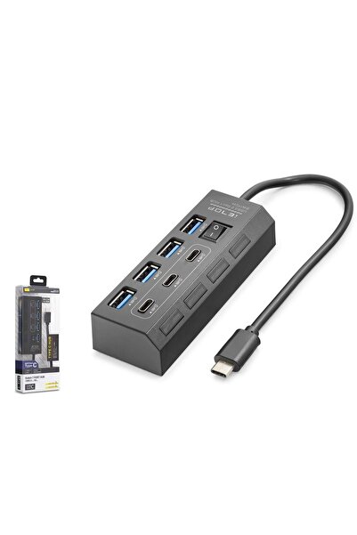 Genel Markalar HDX7057 İetop Type-C Hub 5Gbps 3x USB-C 3.2 + 4x USB-A 3.2 7 P...