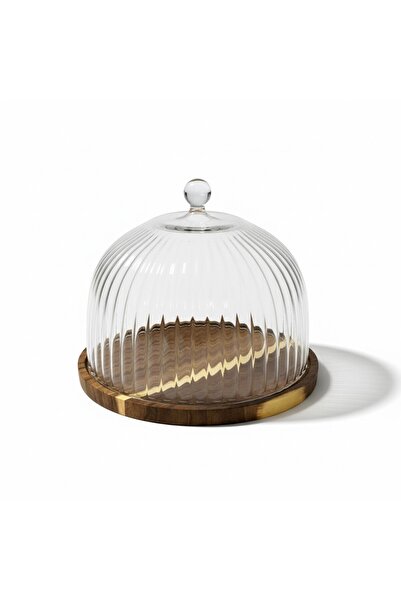 Luca Mia Breeze Acacia Glass Covered Cake Pan 25 cm