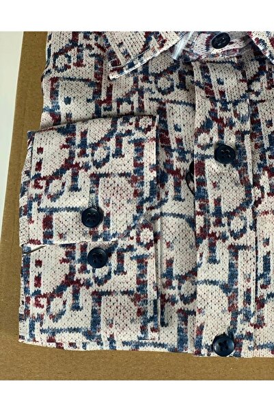 YusGos Long Sleeve Cotton Easy Iron Letter Print Regular Fit Premium Men's Shirt Burgundy 3XL