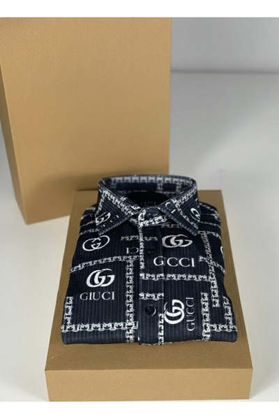 YusGos Long Sleeve Cotton Easy-Iron Letter Print Regular Fit Stretch Fabric Premium Men's Shirt Black 3XL