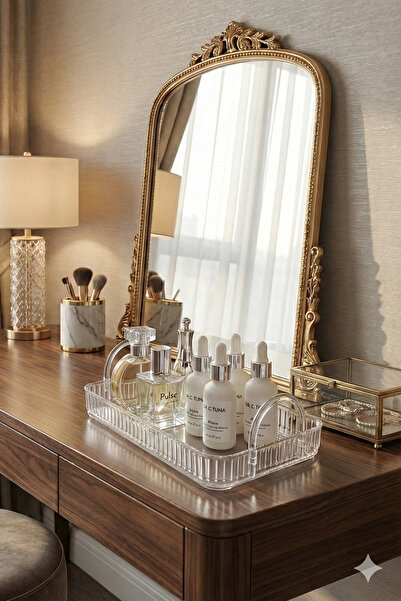 UNIQUE ME Makeup Organizer Cosmetic Accessory Organizer Bathroom Shelf Diamond Transparent