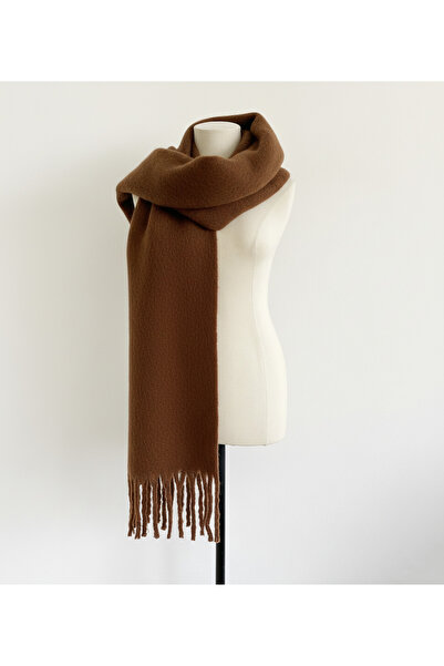 Bermody Puffy Brown, cu textura moale, eșarfă pentru femei, șal pentru umăr, 50 x 190 cm