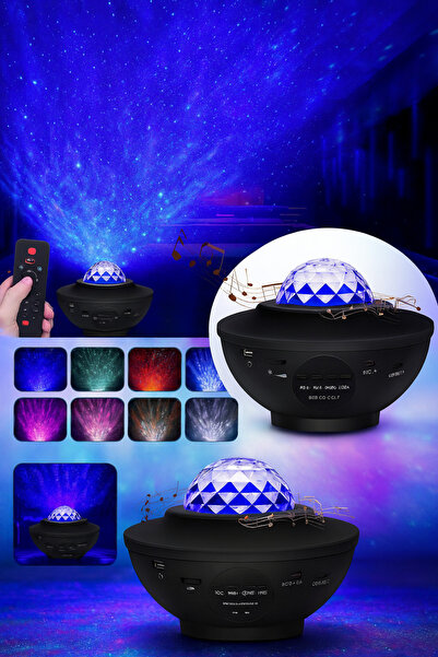 etxShop Galaksi Gökyüzü ve Yıldız Yansıtan Projektör Gece Lambası Bluetooth H...