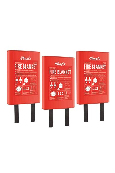 4basix بطانية حريق من الألياف الزجاجية للطوارئ 1.2 متر × 1.2 متر (عبوة من 3 قطع)