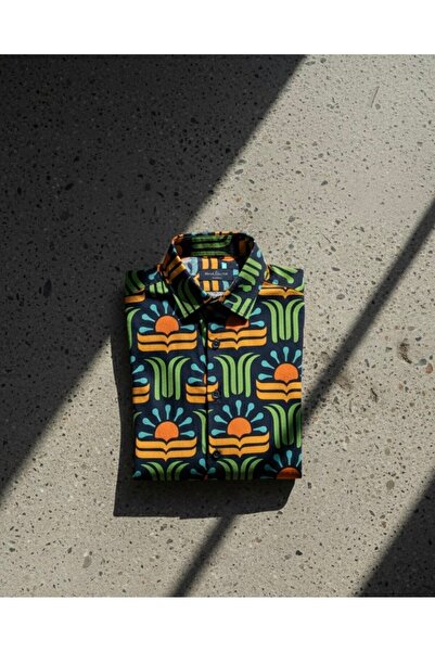 YusGos Men's Regular Fit Regular Collar Long Sleeve Easy-Iron Patterned Premium Cotton Shirt Multi-Colored m