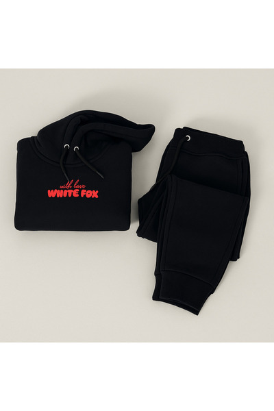 YusGos Unisex Girls/Boys Cotton Hooded White Fox Printed High Quality Tracksuit Set (3-15 Years) Si