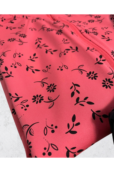 YusGos Women's Zippered Diving Scuba Fabric High Quality Bottom Top Sports Tracksuit Set Pink 2XL