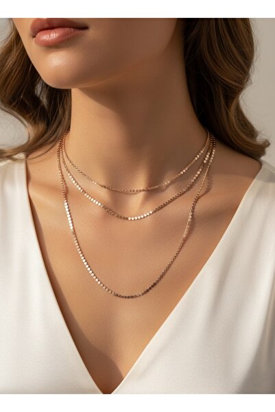 ZENA ACCESSORİES Anka Pul Rose Çelik Kolye