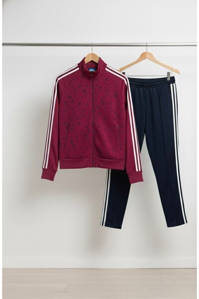 YusGos Women's Zippered Diving Scuba Fabric High Quality Bottom Top Sports Tracksuit Set Purple L