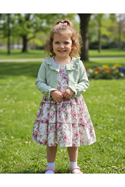 YusGos Baby Girl Dress Cardigan Tulle Bottom Set (Green) Green 2 Years